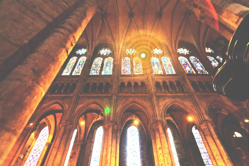 Chartres Cathedral interior, view upward