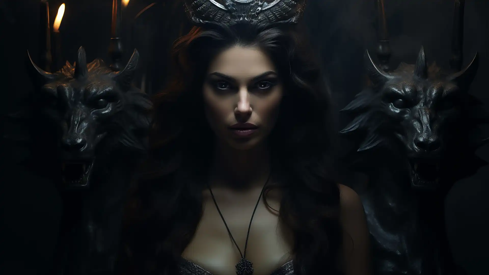 Hekate at the crossroads with her torches